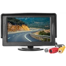 Monitor removível de alta definição para automóveis, 4.3 polegadas, entrada de vídeo para estacionamento de ré, cor preta