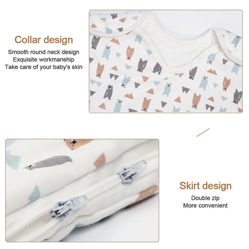 Baby Sleeveless Sleeping Bag Autumn Winter Thick Wearable Blankets Combed Cotton Child Anti-kick Wearable Blanket Baby Supplies