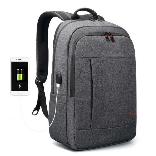Black Grey Tigernu Противоугонная USB зарядка 15.6 дюймов Мужчины Рюкзак для Ноутбука для Женщин Мода Рюкзак Мужской Школьная Сумка Повседневная Сумка Для Ноутбука - Цвет: Black Grey