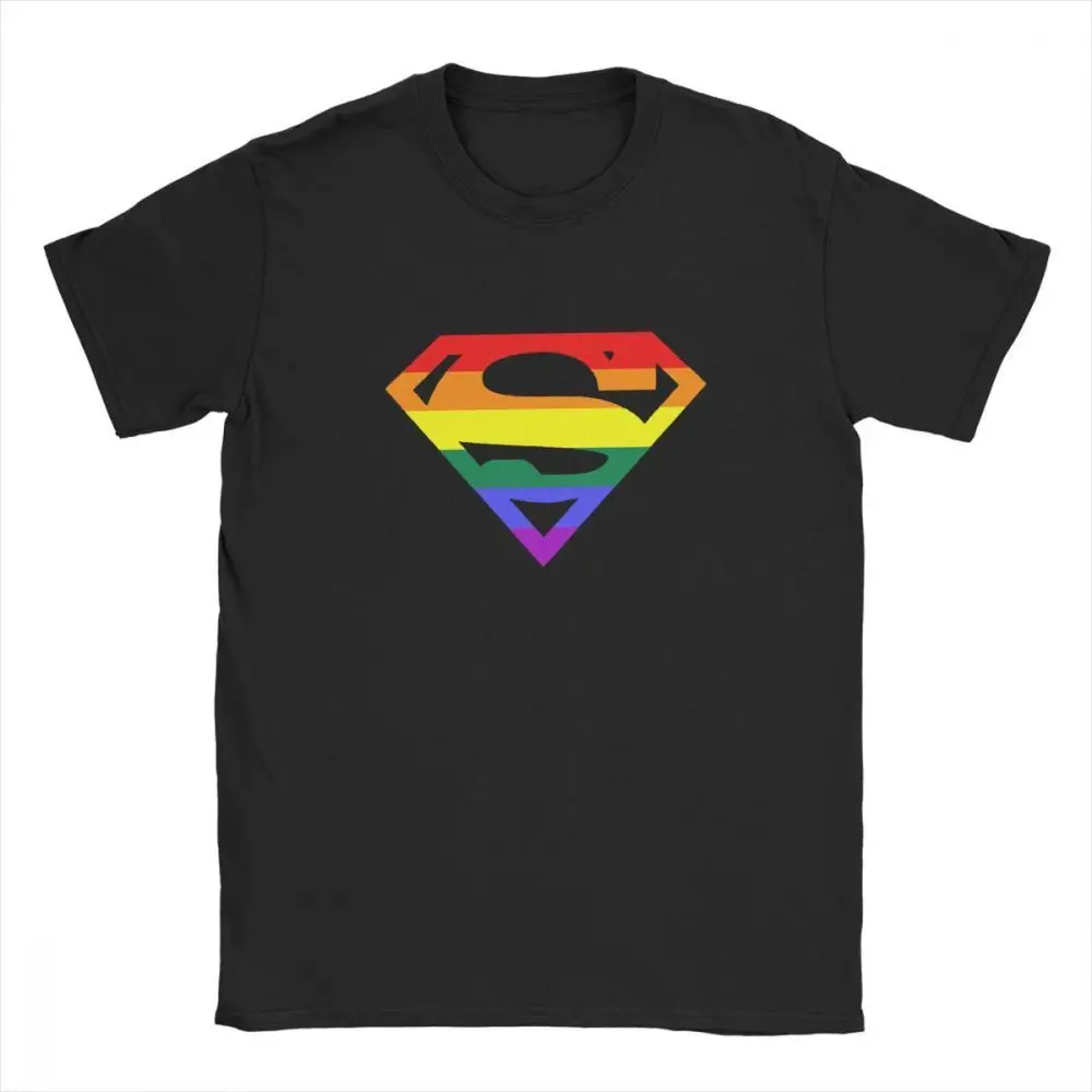 

one yona Super Queer T Shirts Men Rainbow Gay Lesbian Pride LGBTQ LGBT Plus Size Clothes Short Sleeve T-Shirt O Neck Cotton Tees