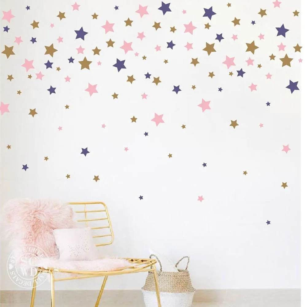 Cartoon 65pcs Nordic Star Wall Decal Playroom Kids Room Scanvinia Star Polka Dot Spot Wall Decal Bedroom Home Decor