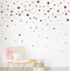 Cartoon 65pcs Nordic Star Wall Decal Playroom Kids Room Scanvinia Star Polka Dot Spot Wall Decal Bedroom Home Decor