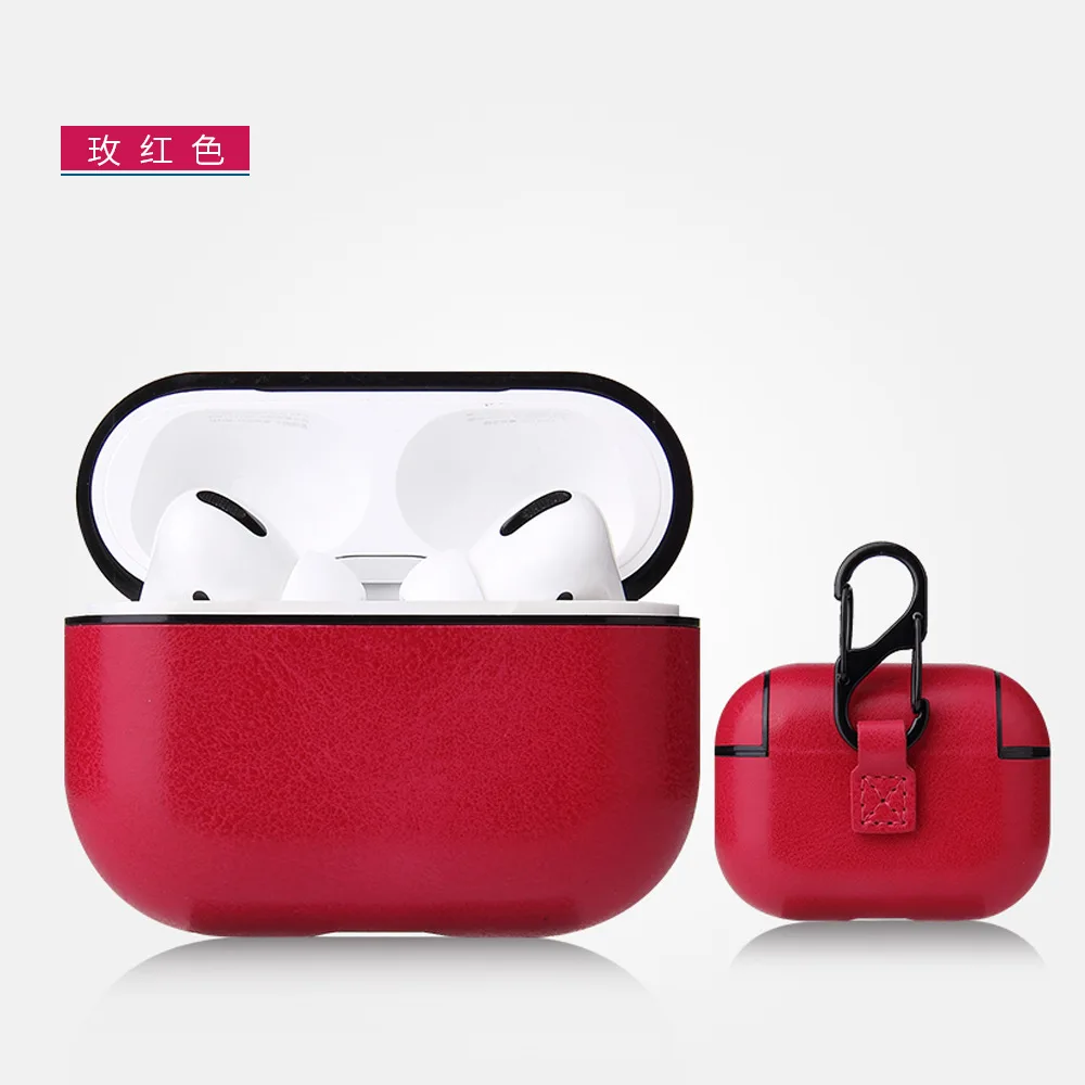 5 Для Airpods pro Bluetooth беспроводная гарнитура бизнес из искусственной кожи коробка для наушников AirPods 3 Зарядный чехол корпус чехол для гарнитуры чехол - Цвет: 5