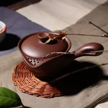 [GRANDNESS] Китай Yixing Zisha глина коричневая Боковая ручка Gaiwan формы