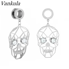 Ванкула, 2 шт., большой глаз, Череп, ухо, телесный, тоннель, вес, 316L, нержавеющая сталь, крючок, пирсинг, вешалки, ювелирные изделия для тела, 6 мм, 25 мм