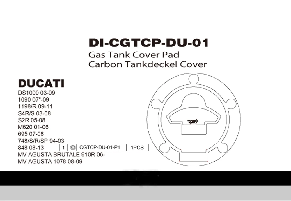 Углеродное волокно мотоцикл масло Топливный Газ крышка наклейка протектор для Ducati DS1000 1090 1198 S4R S2R M620 695 748 848 1078