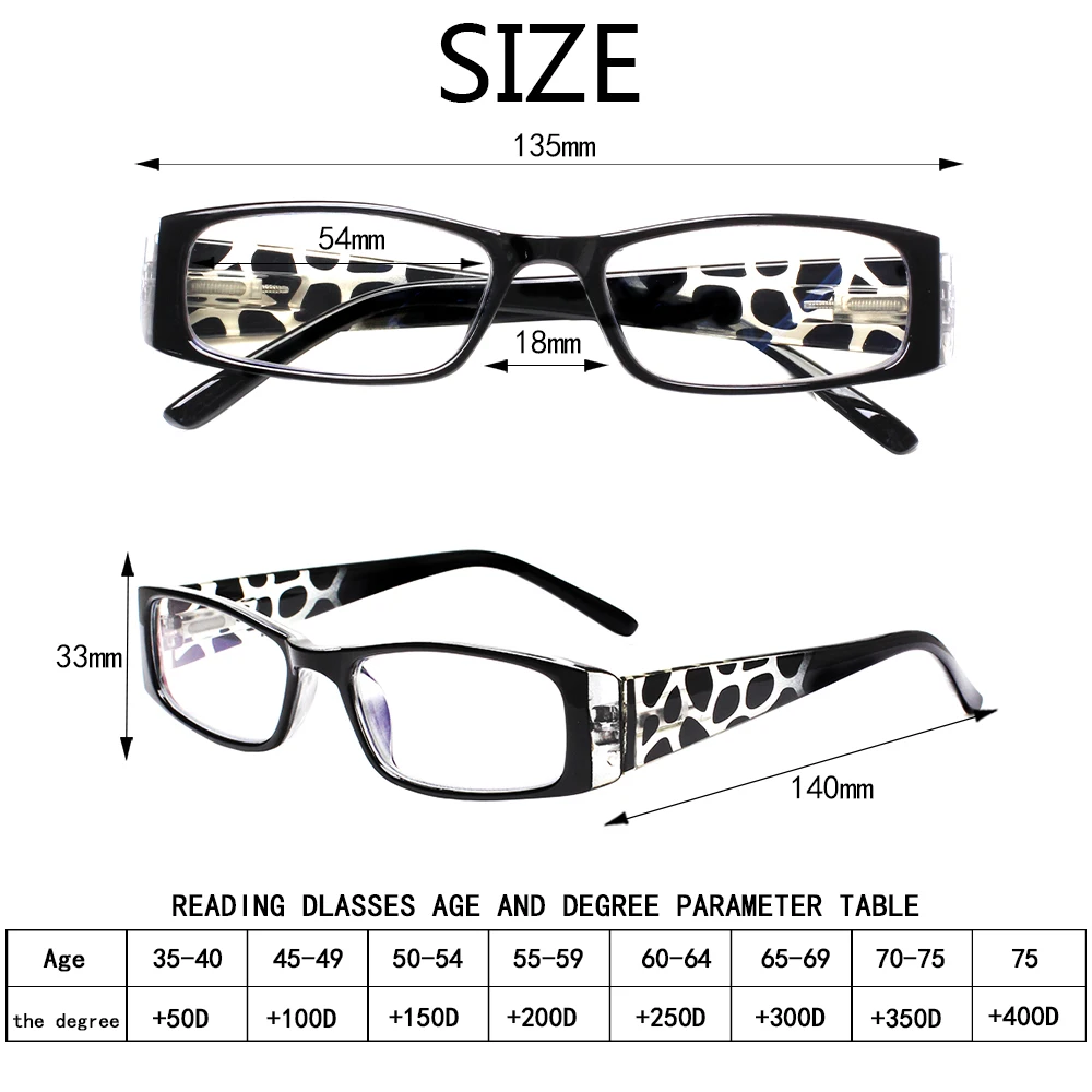 Reading Glasses Ladies Quality Fashion Rectangular Frame with Comfort Spring Hinge Reader Eyeglasses for Women 2.0 3.0 4.0 5.0 2