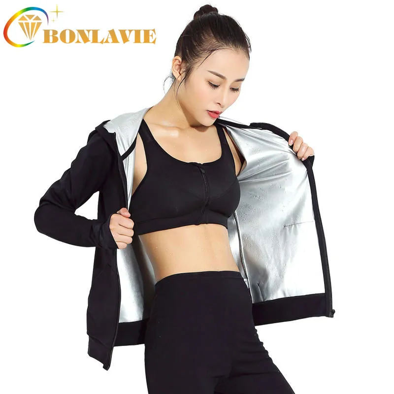 

High Quality Sports Coat Women Accelerate Sweating Weight Loss Sweatshirt Plus Size Yoga Tops Slim Running Fitness Gym Clothing