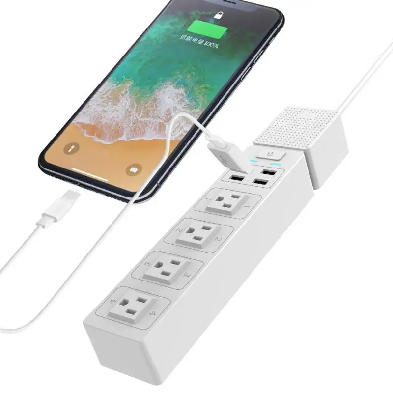 Smart Wifi power Strip несколько 4 USB порта приложение Голосовое управление разъемы для зарядки один клик код поддержка Alexa Google IFTTT управление
