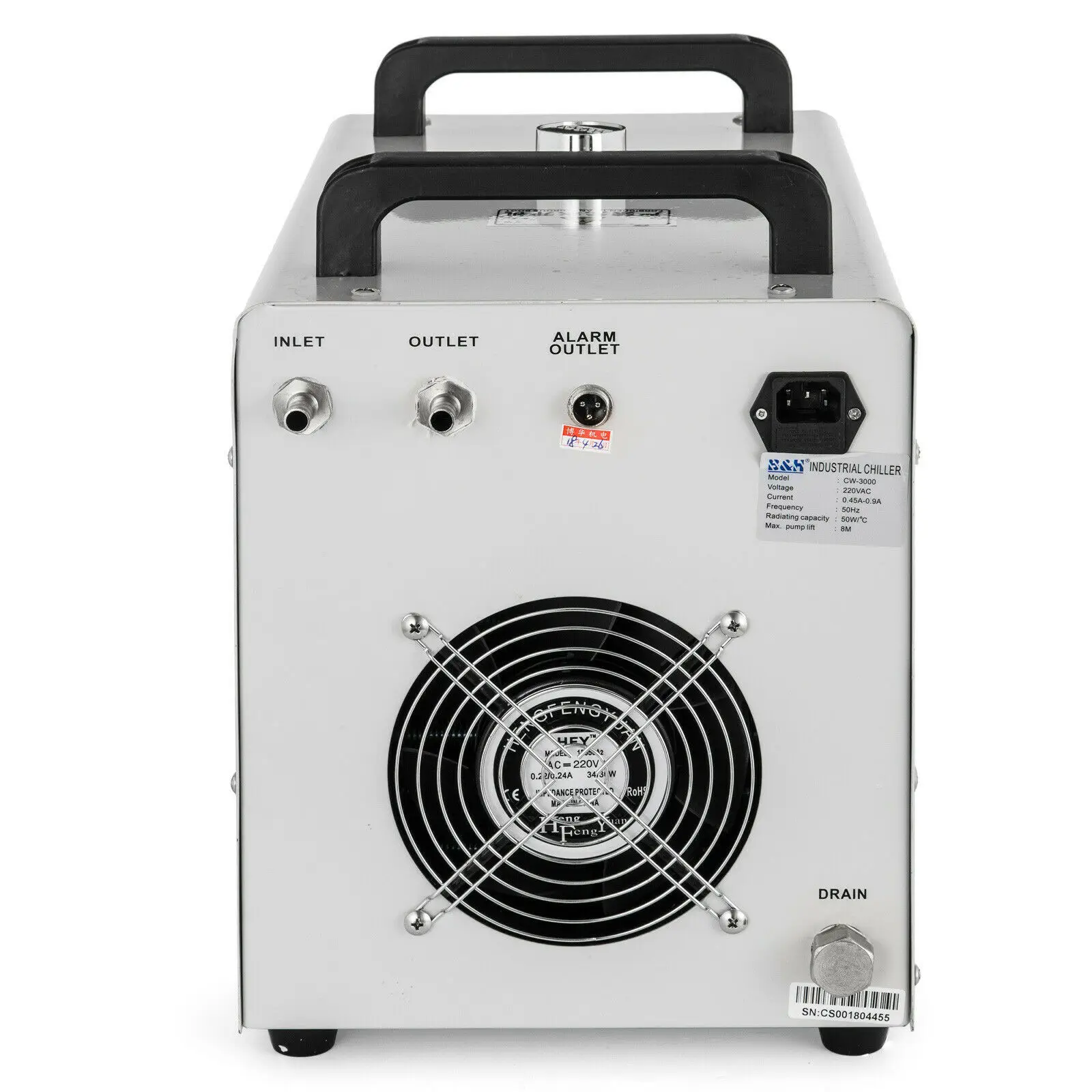 Refrigerador de agua industrial refrigeración por agua chiller CO2 láser Enfriador de agua 9 L CW3000 tipo termolésico enfriador de tubería para grabado CNC 