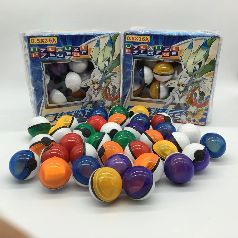 30 мм Pokeball с случайным одним Pkt Mon Crystal Pet и 2 шт. карты стикер Аниме игра Карманный мяч Пикачу фигурка игрушка