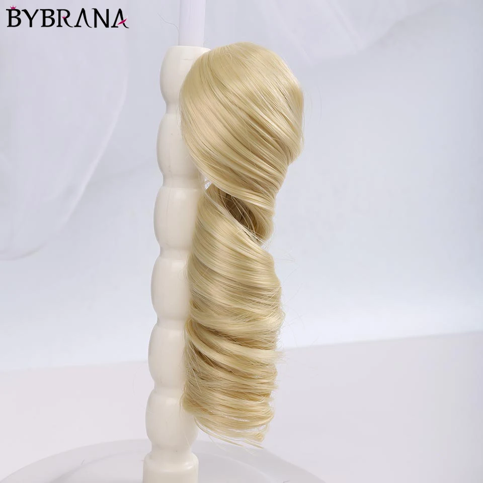 

Bybrana BJD SD Hair Curly Black Brown Silver Multicolor Color 15*100cm and 30*100cm Wigs for Dolls DIY