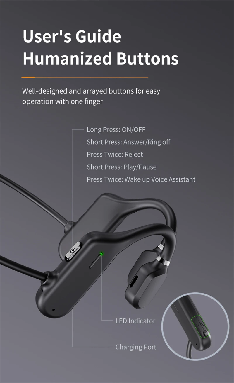 Awei A889BL Air Conduction Sport Wireless Headset description image 8