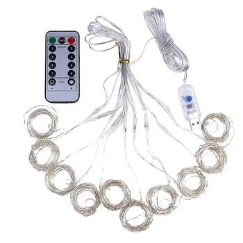 

1pc Remote Controls Waterproof 200 LED Party Wedding Curtain Fairy Lights USB Strings Lamps Glow Party Supplies