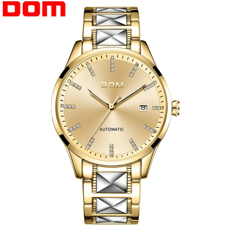 

2020 New DOM automatic men's watch top brand luxury automatic date gold stainless steel watch men's business sports men's Watch
