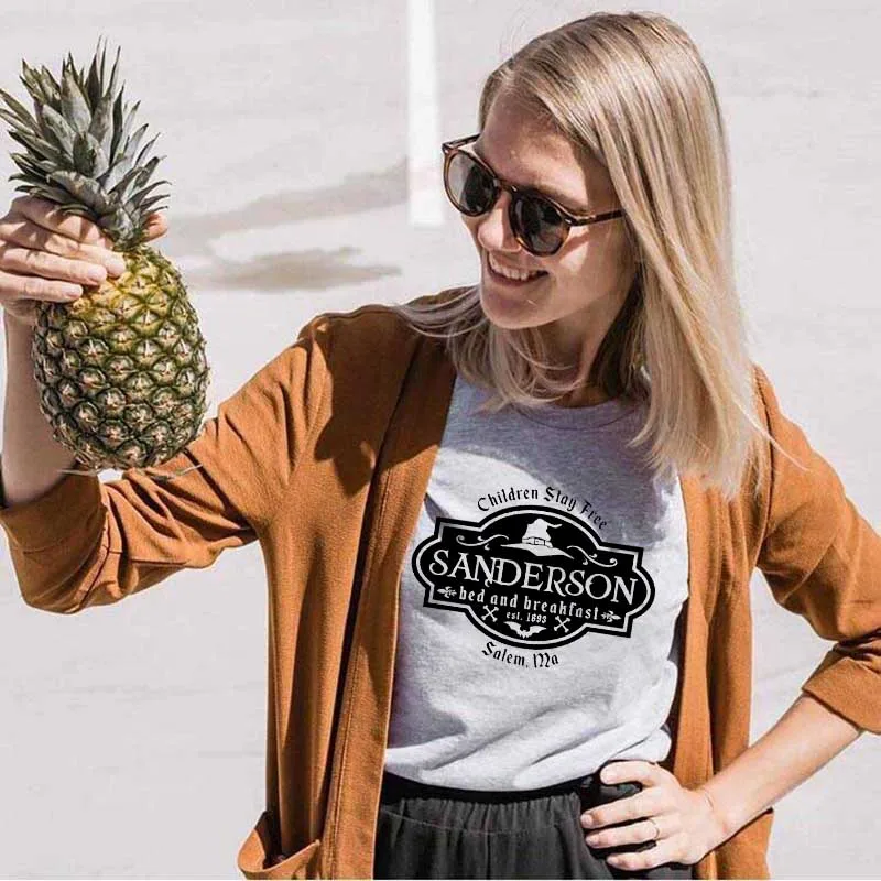 Sanderson sister с графическим принтом, Новое поступление, женская летняя забавная Повседневная футболка из хлопка, Хэллоуин рубашка, топы