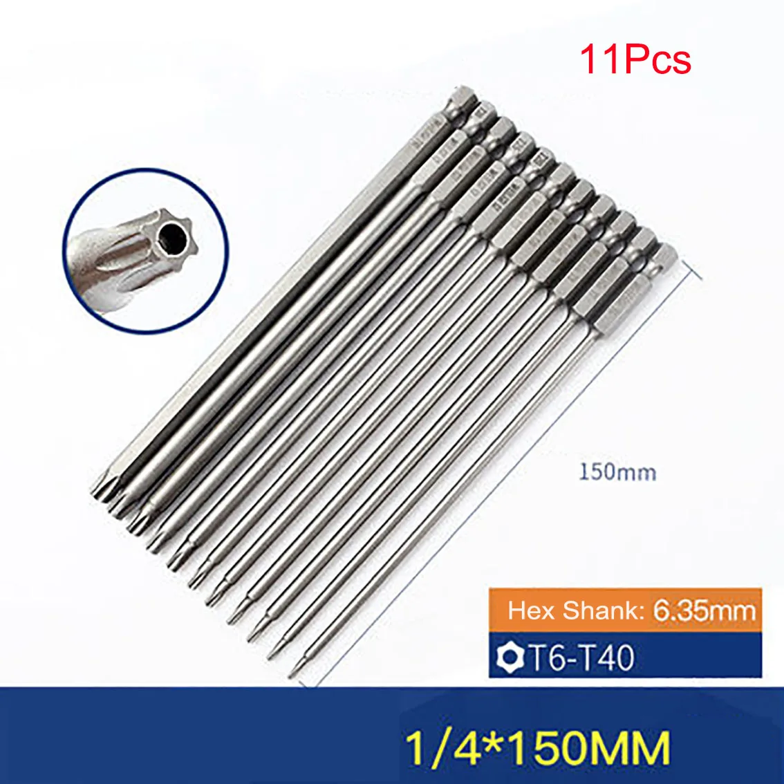 Jeu D'embouts De Tournevis Torx En Acier, Tête De Sécurité Torx, Tige Hexagonale De 1/4 Pouces, Longueur De 4 Pouces, 11/12 Pièces