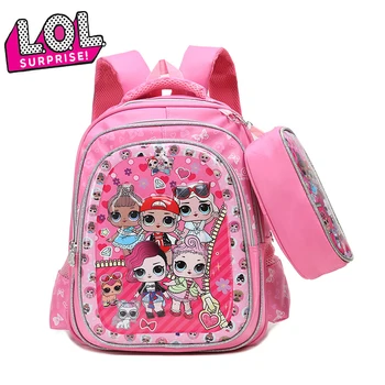 

LOL Surprise Dolls Cartoon Cute Shoulder Children's School Backpacks for Girls Large Shoulder Pen Bag School Bag Birthday Gifts