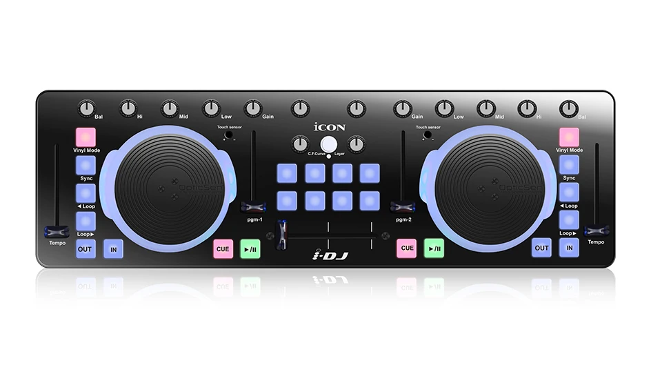 iCON I-DJ IDJ Mini USB MIDI/DJ Controller Professional Audio DJ Mixer With Touch Sensitive Scratch Wheels 