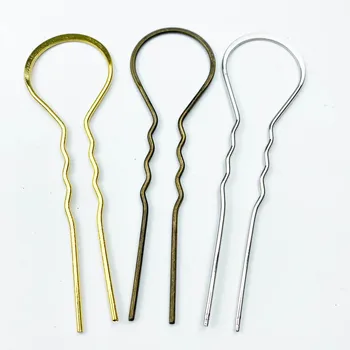 

5pcs 3x10.5cm Metal U-Shape Wavy Hair Fork Pin Hairpin Slide Bun Holder Stick Barette Cheveux Chignon Long Hair Accessories
