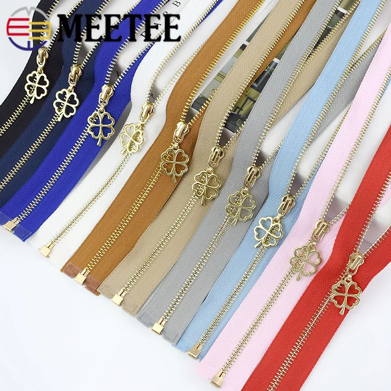 Meetee 2 шт 40 см 3# Металлические молнии Open-End Авто замок золотая молния DIY сумки кошелек Декор одежды молния Швейные аксессуары ZA039