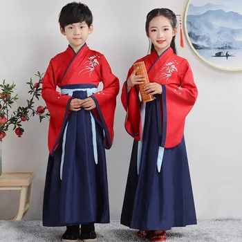 

New Year's Day Children's Costume Han Traditional Chinese Costume Boys' Autumn and Winter Disciple Rule Classics Performance