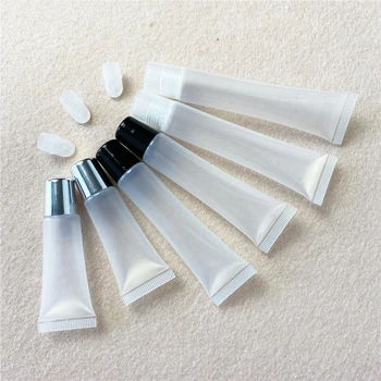 

100pcs 10ml 15ml 20ml Empty Lipstick Tube,Lip Balm Soft Hose,Makeup Squeeze Sub-bottling,Clear Plastic Lip Gloss Container