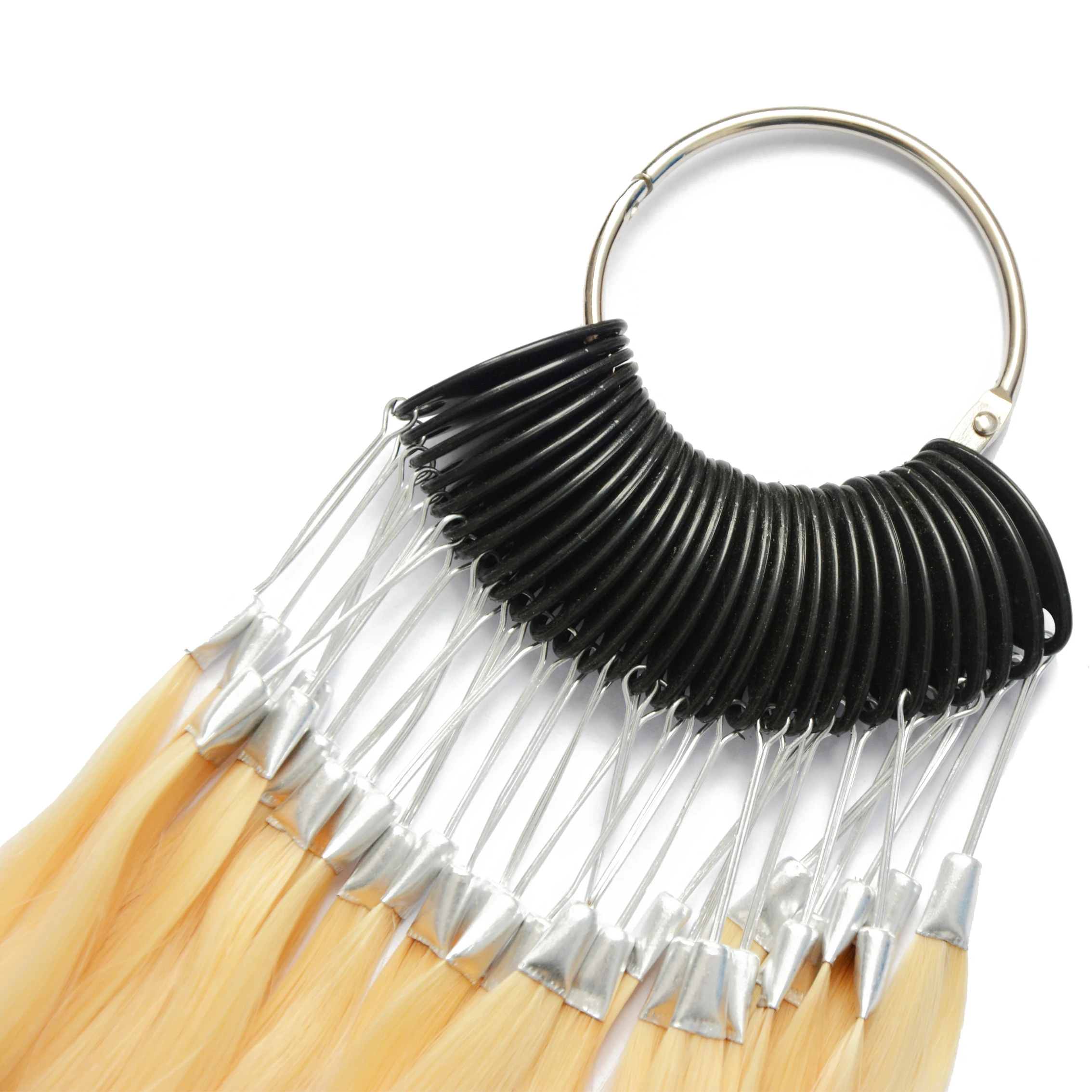 1 Set 30pcs/Set 100% Human Virgin Hair Color Ring  for Human Hair Extensions and Salon Hair Dyeing Sample, Can Be Dye Any Color
