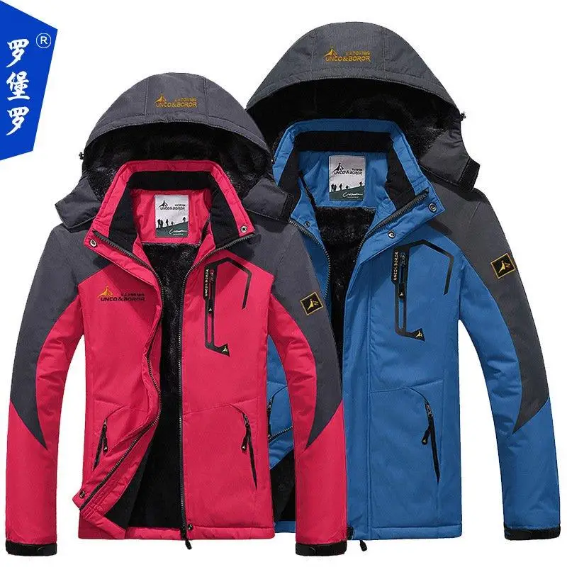 OLOEY Men Winter Waterproof Sport Snowboarding Skiing Jacket Warm Cycling Fishing Windproof Hiking Camping Fleece Outdoor Coat