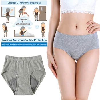 

Cotton Physiological Period Panties Leak Proof Mid-Waist Women Underwear Breathable Seamless Incontinence Ladies Female Briefs
