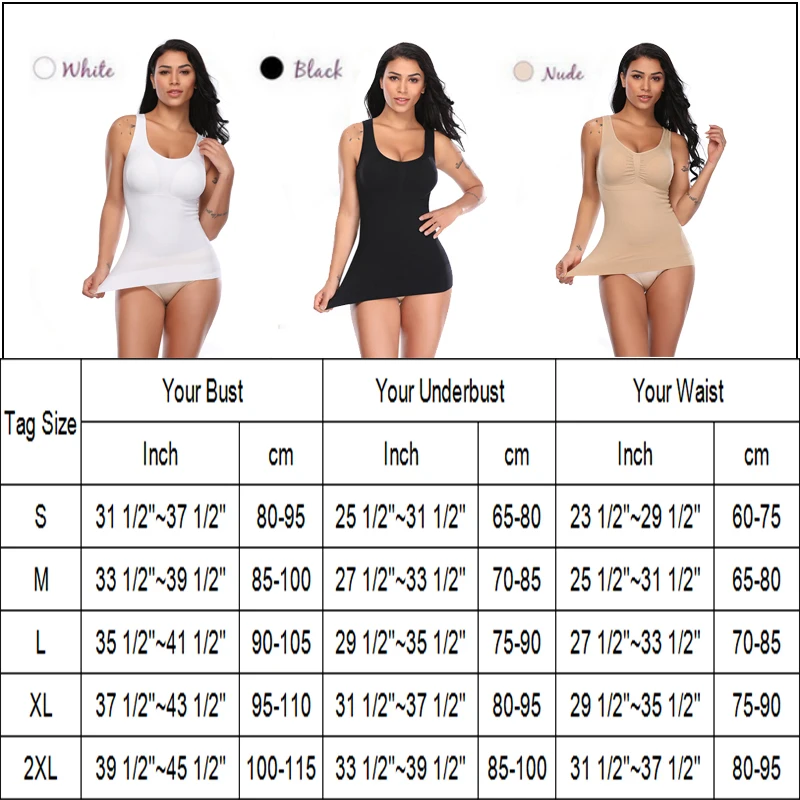 Shapewear Tank Top With Built In Bra Slimming Cami Shaper Compression Top  For Women Tummy Control Waist Trainer Body Shaper - Shapers - AliExpress