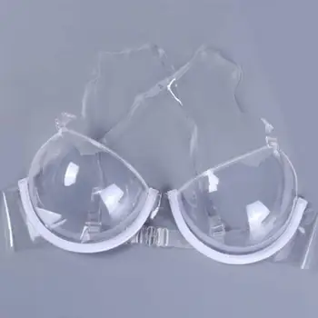 

Transparent Sexy Open Cup Bra Pvc Seethrough Crystal girl Lingerie Disposable Washfree Women Invisible Bralette Push Up Undies