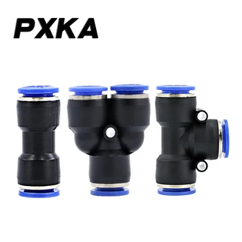 

Free shipping 20PCS The 10mm three-way quick-insert PU pipe 12 of the air pipe quick connector changes into a straight elbow.