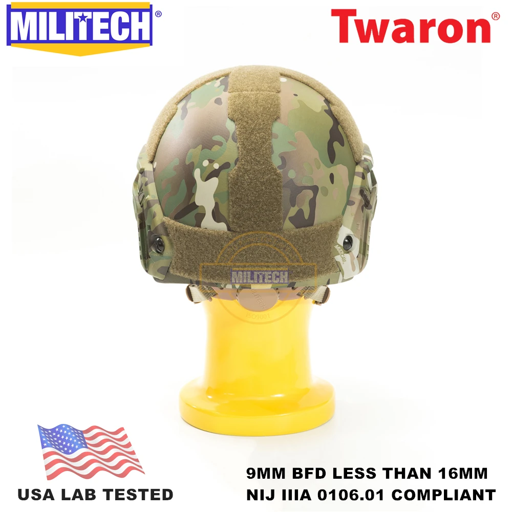 MILITECH Ballistic Helmet NIJ Level IIIA 3A 0106.01 FAST OCC Dial High Cut XP Cut Aramid Bulletproof Helmet