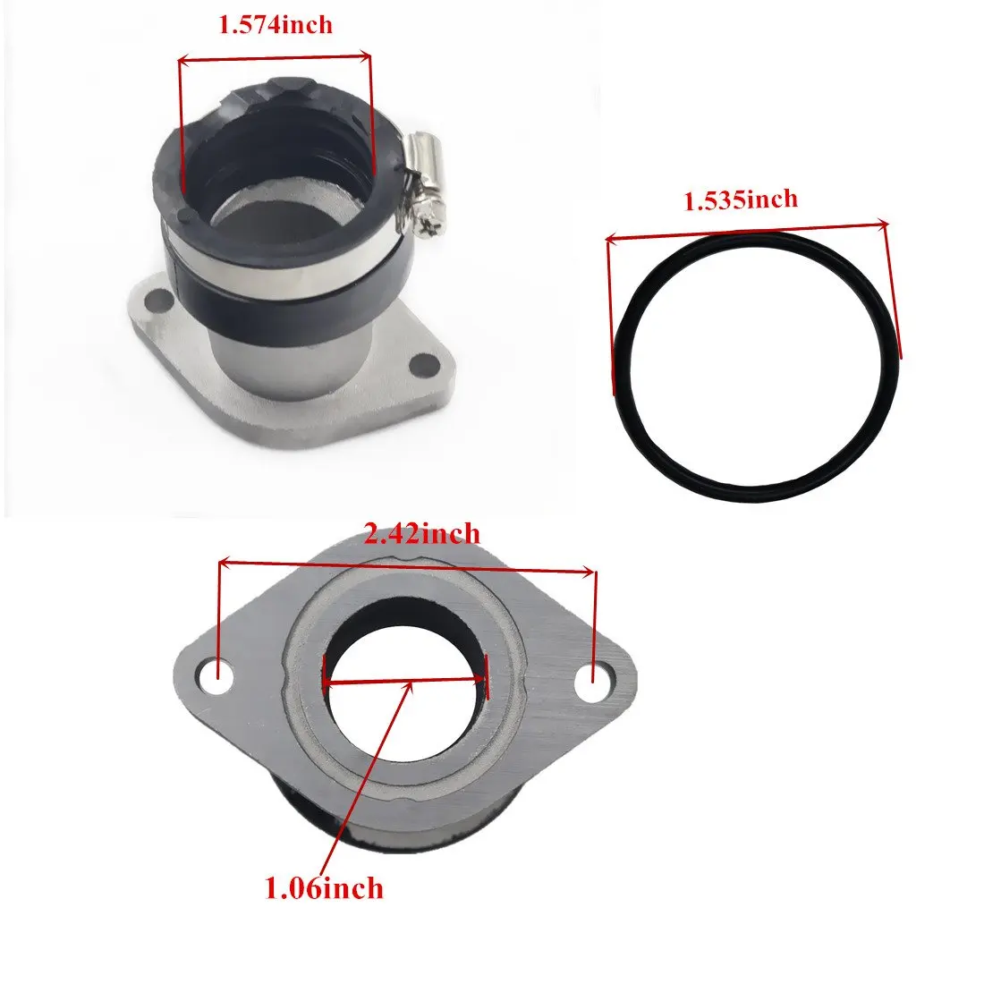 Intake Manifold Adapter Boot for Yamaha ATV 1999-2004 Bear Tracker YFM250 Replaces 4XE-13586-00-00