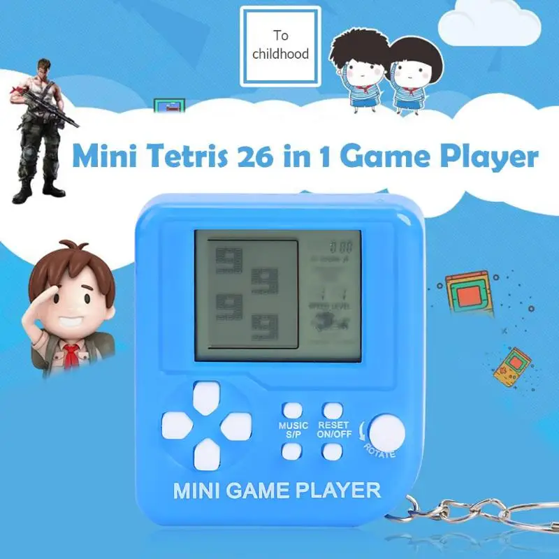Ностальгическая Ретро консоль брелок Mini Tetris 26 в 1 игровой плеер для подарка