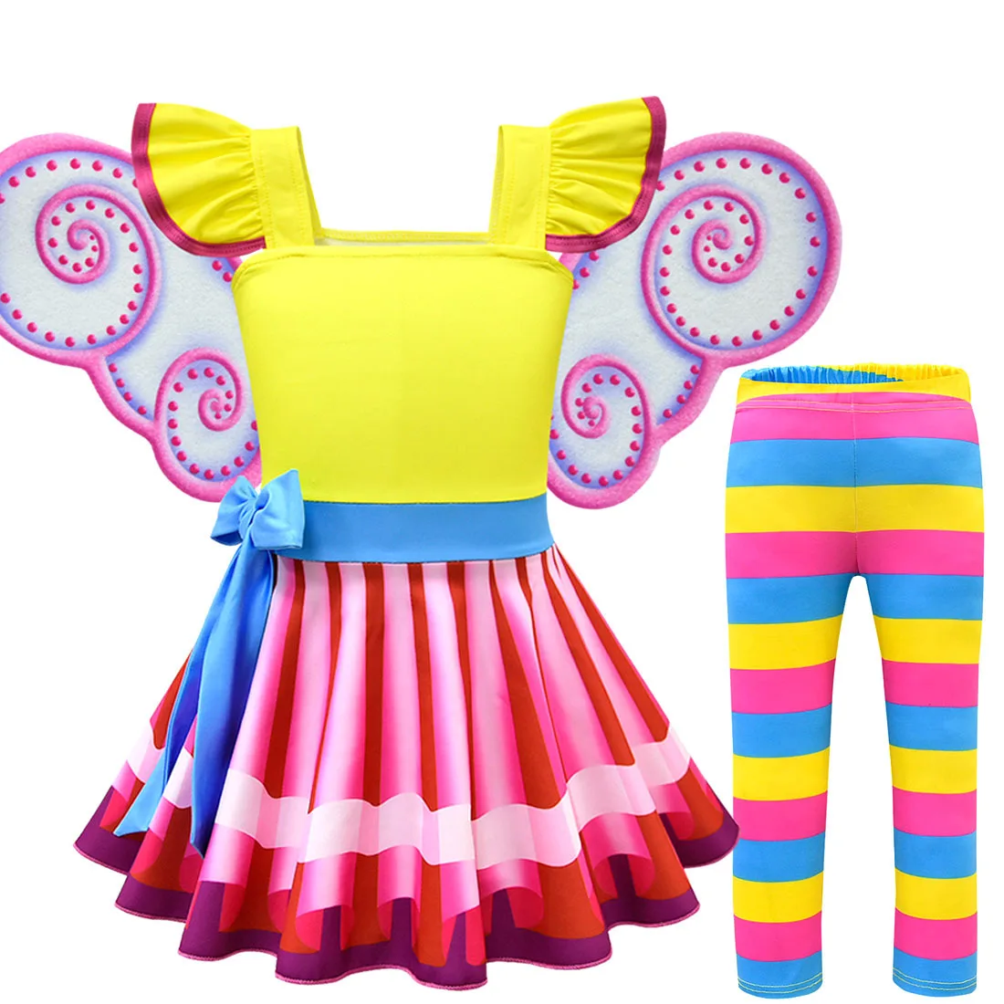 

Little Girls 3pc Dress Nancy Costume Petal Sleeve Casual Clothes Kids Summer Party Cosplay Princess Costume Child Nancy Dress