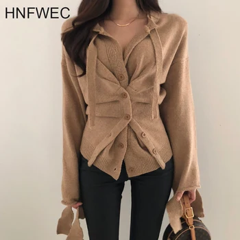 

Autumn New Women Sweaters Coats Korean Style Wild 2019 Ladies Sweaters Irregular Single-breasted Knit Tops Female L081