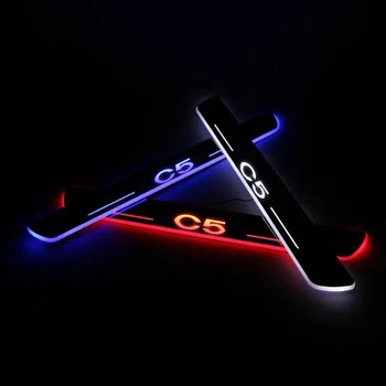 

LED Door Sill Moving Light For CITROEN C5 II (RC，RE) 2004-2020 Scuff Plate Acrylic Door Sills Car Sticker Accessories