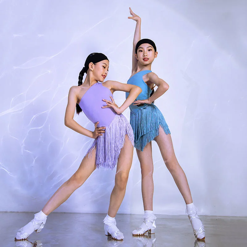 

Fringe Latina Dance Dress Girls Performance Costume Salsa Outfit Ballroom Practice Wear Tap Dancewear Designer Clothes JL1583