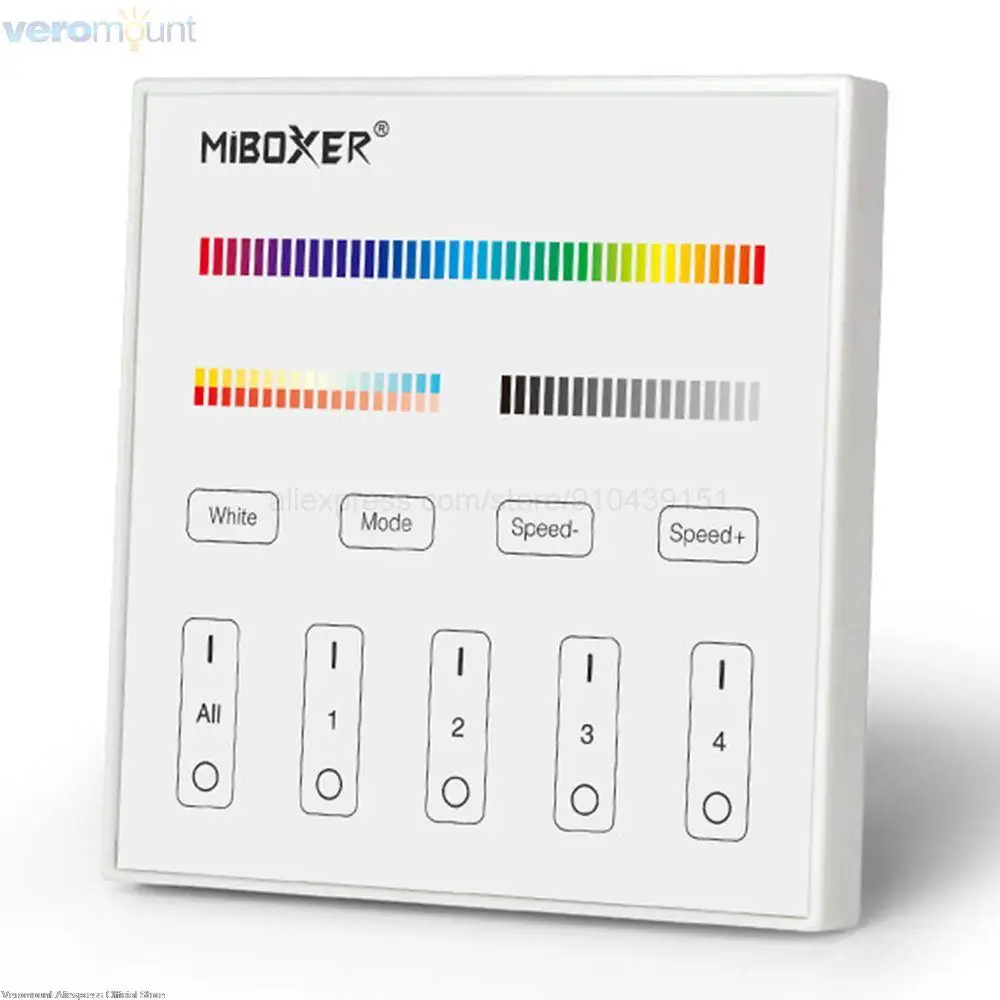 Miboxer Monocolore/Cct/Rgb/Rgbw/Rgb Cct Dmx512 Master 2.4G 86 Touch Panel Interruttore A Parete Telecomando, 1/2/3/4/5 Ch Dmx512 E Decodificatore Rdm