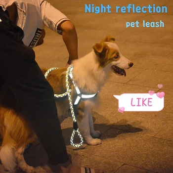 

Discount Price Reflective Pet Dog Harness Leash Nylon Pitbull Chest Strap Dog Puppy Traction Rope Pet Accessories
