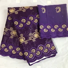 Фиолетовый Базен riche getzner nouveau бассейн riche getzner жаккардовая парча ткань tissu африканская сухая кружевная ткань 5+ 2 ярдов