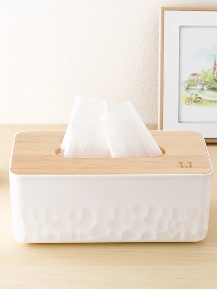 Bamboo Desk Organizer Tissue Box Cover Wooden Nordic Car Simple Bamboo Desk Organizer Tissue Box Cover
