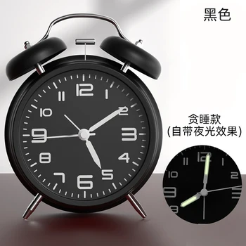 

Lazy Digital Alarm Clock Metal Luminous Silent Black Bedroom Wake Sleep Alarm Clock Simple Budzik Home Bedside Decor Clock MM60N