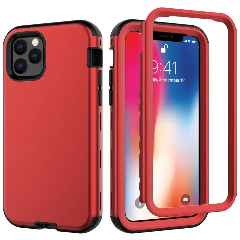 Armor Shockproof 3 in 1 Hybrid Case For iPhone 13 Pro 13 12 11Pro Max Colorful Hard PC+Silicone Heavy Duty Full Protection Cover iphone 12 pro flip case