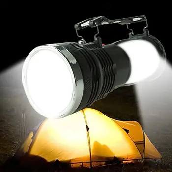 

EU Plug Solar-powered LED Flashlight Waterproof Rechargeable Torch Zoomable Power For Emergency Camping Hiking Bright Lantern