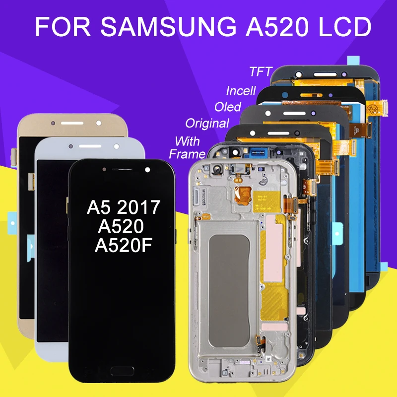 5 2 дюймовый рекламный дисплей Catteny A520 для Samsung Galaxy A5 2017 ЖК-дисплей с сенсорным
