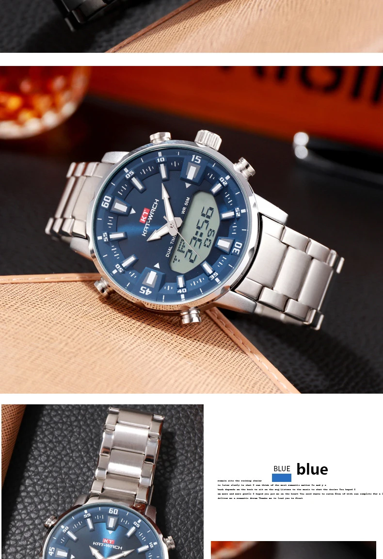 2021 Gold Wrist Watch Men Top Brand Waterproof Sports Digital Watches LED Steel Military Quartz Watch For Men Wristwatch Relogio
