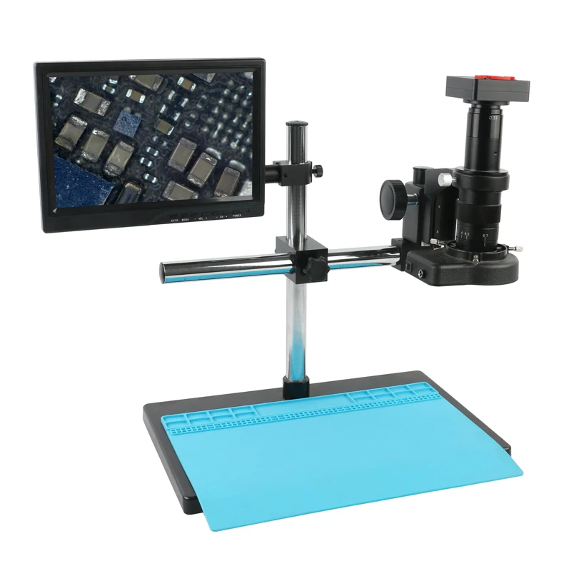 

38MP 2K 1080P PCB Soldering Lab USB HDMI Video Industrial Microscope Camera System TF Video Recorder 180X 300X C MOUNT Lens